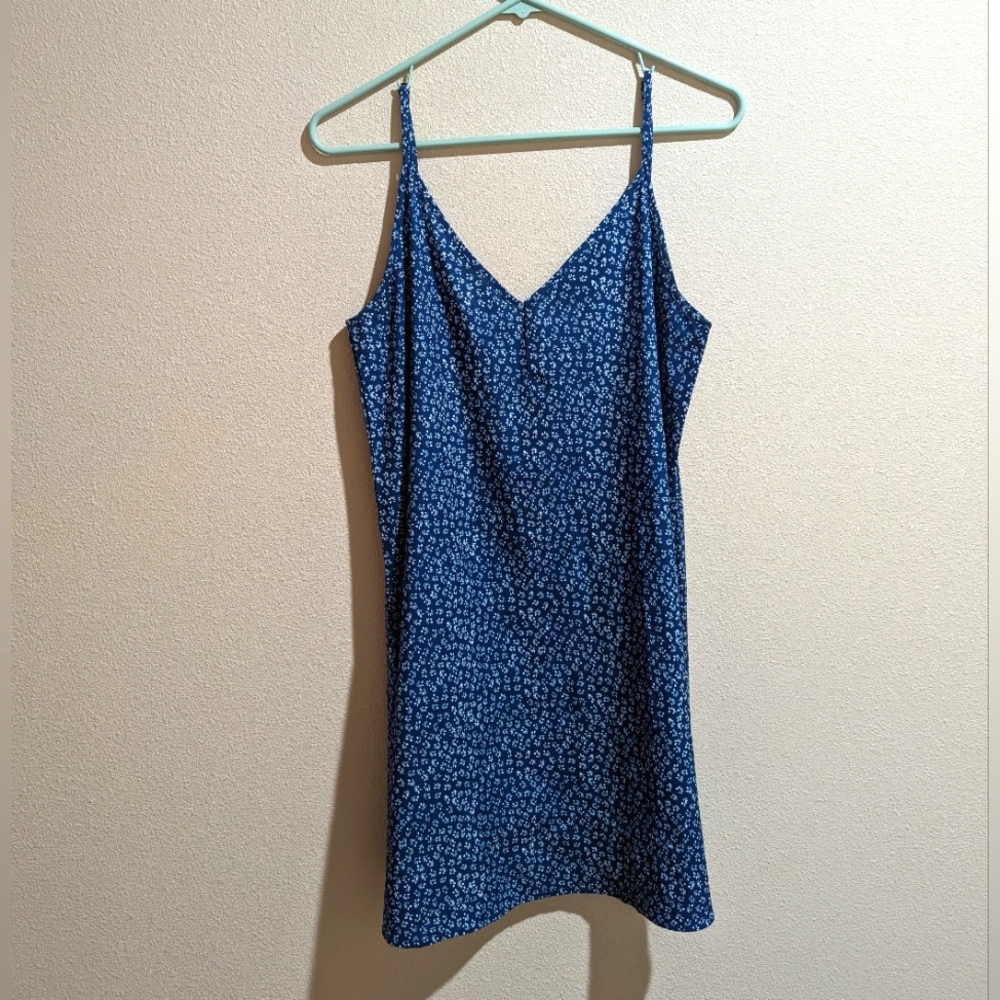 Blue flowered mini sundress, s/m